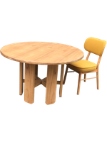 Set tavolo da pranzo rotondo in legno